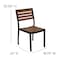 Flash Furniture Faux Teak Patio Set - 35" SQ Table & 4 Chairs XU-DG-810060364-GG - alternate 9